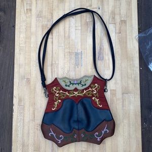 OOVOO Le Thi Hong Tu Hand Embroidered Silk & Leather Asian Shoulder Bag